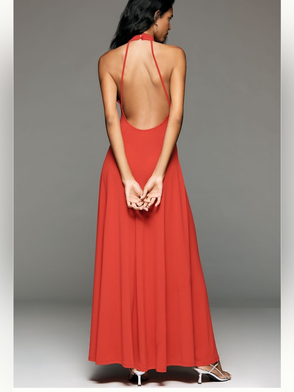 NWT Anthropologie Halter Open Back Maxi S